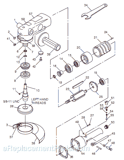 Chicago Pneumatic CP857 (T024387) 1/4" Angle Grinder Page A Diagram