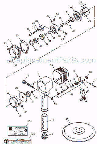 Chicago Pneumatic CP864 (8940162935) 6" Dual Action Sander Page A Diagram