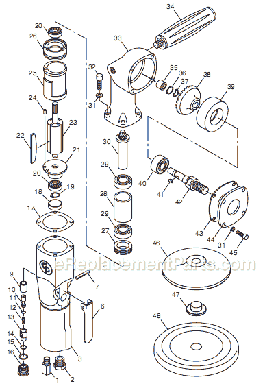 Chicago Pneumatic CP869S (T019387) 7" Angle Sander Page A Diagram
