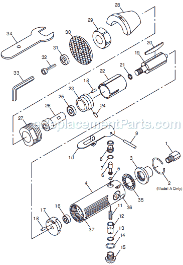 Chicago Pneumatic CP874 (T025375) High Speed Cutter Page A Diagram