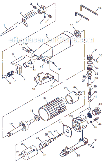 Chicago Pneumatic CP881 (T023916) Reciprocating Saw Page A Diagram