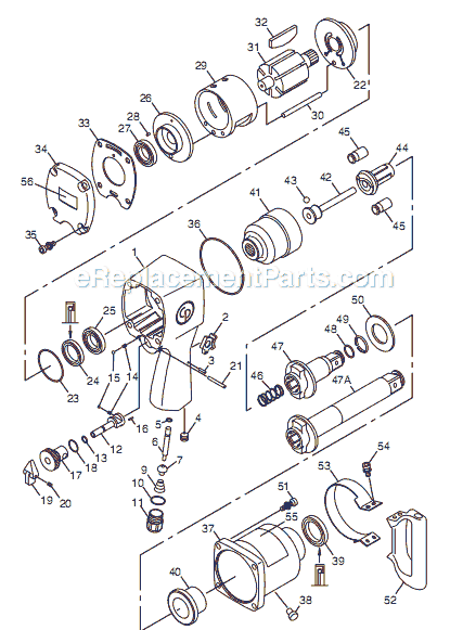Chicago Pneumatic CP893 (T024272) 1" Impact Wrench Page A Diagram