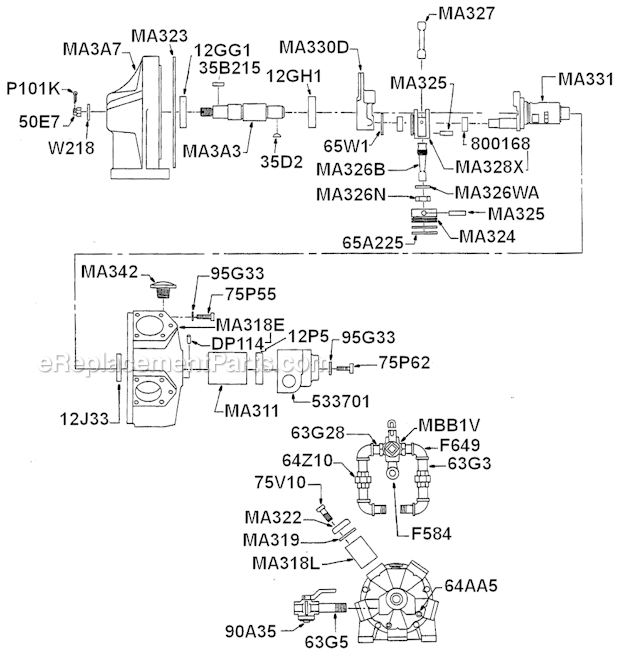 Cleco MA3R359M Radial Piston Power Motor Page A Diagram