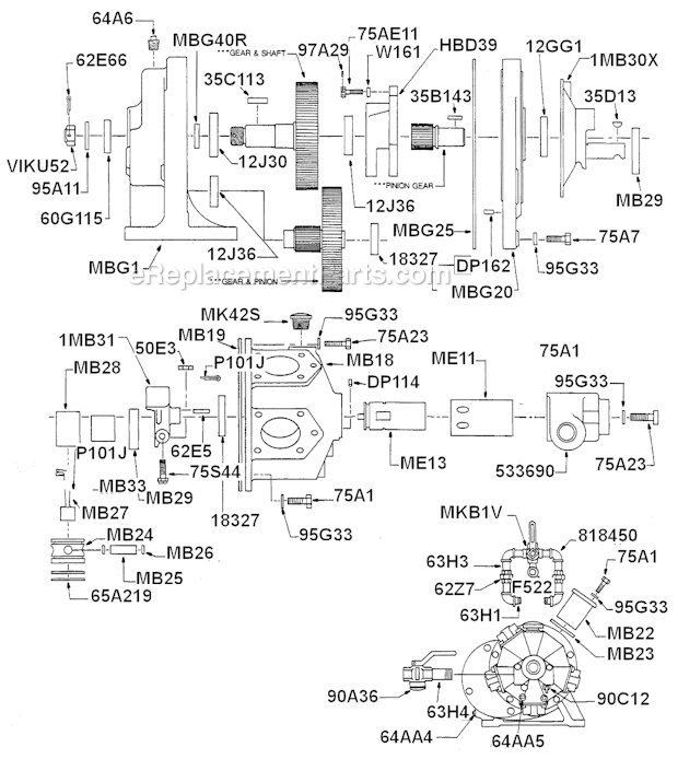 Cleco MBS376M Radial Piston Power Motor Page A Diagram