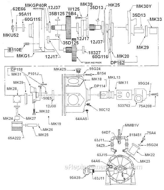 Cleco MKR393M Radial Piston Power Motor Page A Diagram