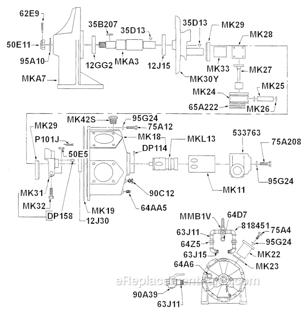 Cleco MKS390M Radial Piston Power Motor Page A Diagram