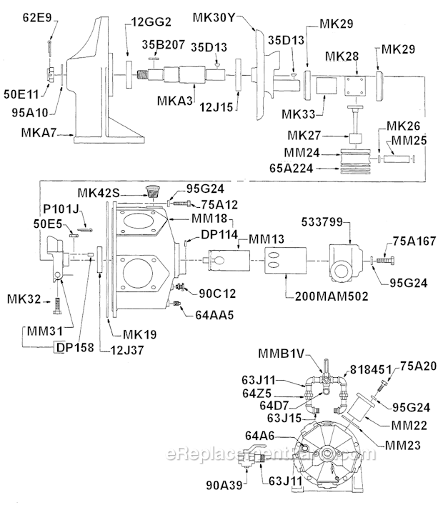 Cleco MMS396M Radial Piston Power Motor Page A Diagram