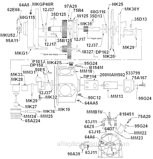 Cleco MMW422M Radial Piston Power Motor Page A Diagram