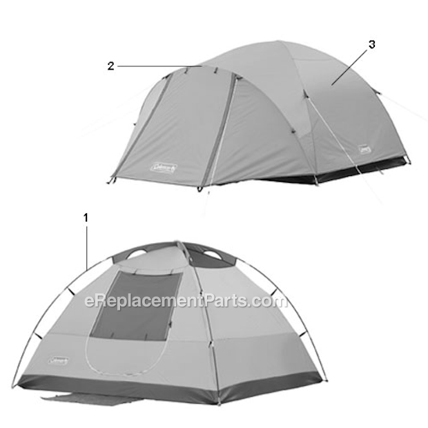 Coleman 2000000281 8' x 8' Trailblazer Tent plus Vestibule Page A Diagram