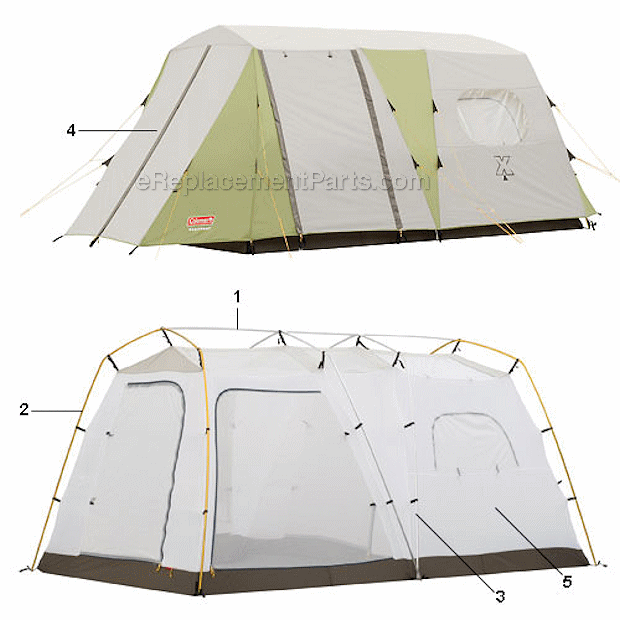 Coleman 2000000439 Northstar X6 - Tent - Cabin Page A Diagram