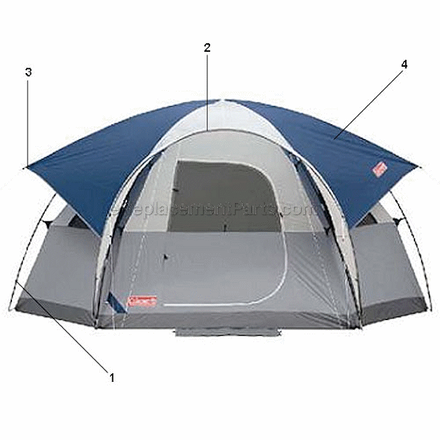 Coleman 2000001081 13Inch X 11Inch Dome Tent Page A Diagram