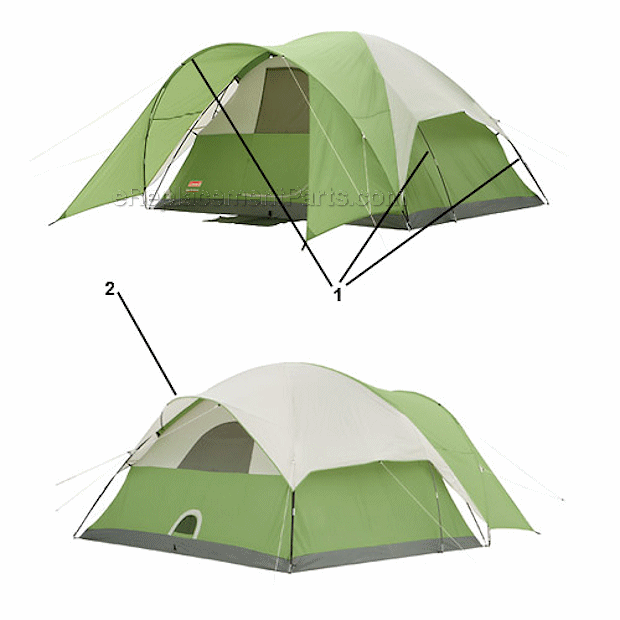Coleman 2000001589 Evanston 6 Dome Tent Page A Diagram