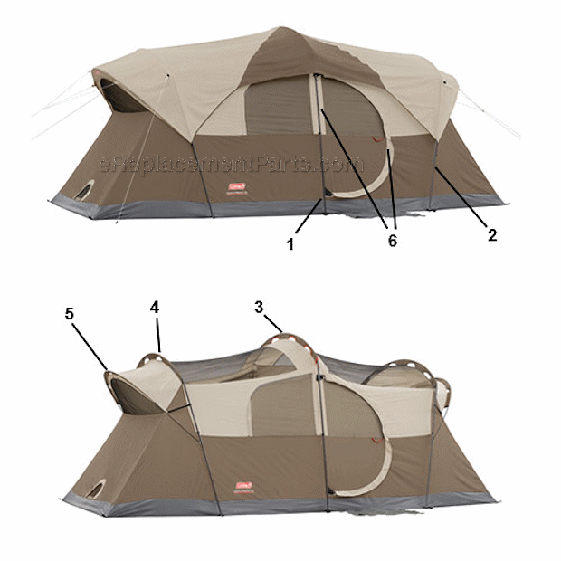 Coleman 2000001598 Weathermaster 10 Tent Page A Diagram