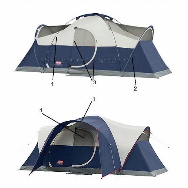 Coleman 2000004679 Elite Montana 8 Modified Dome Tent Page A Diagram
