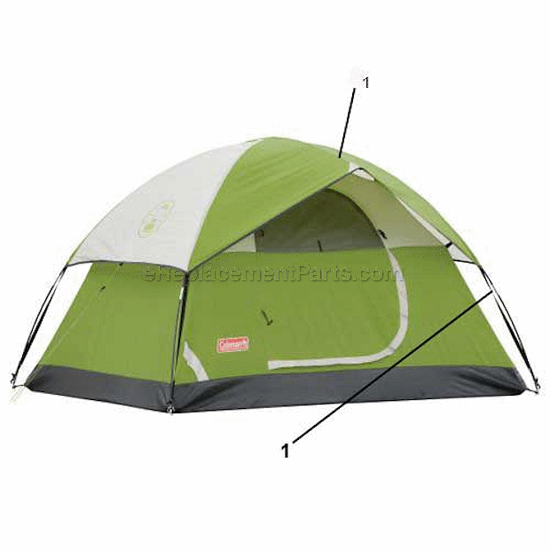 Coleman 2000007822 Sundome 2 Tent - Backpacking - Dome Page A Diagram