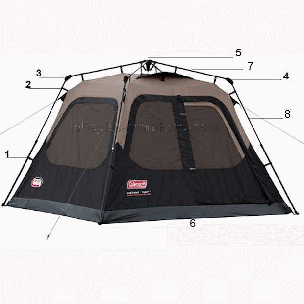 Coleman 2000010194 Coleman 6-Person Instant Tent - Cabin Page A Diagram
