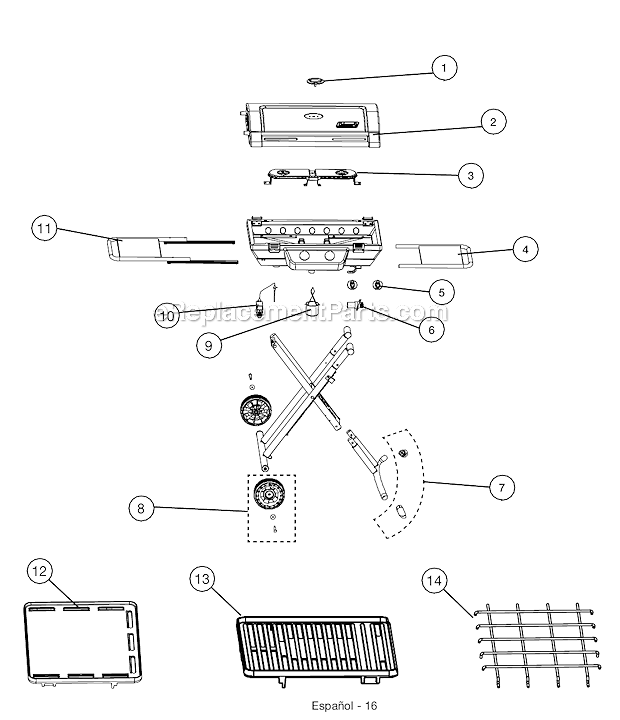 Coleman 2000012521 NXT 300 Grill Page A Diagram