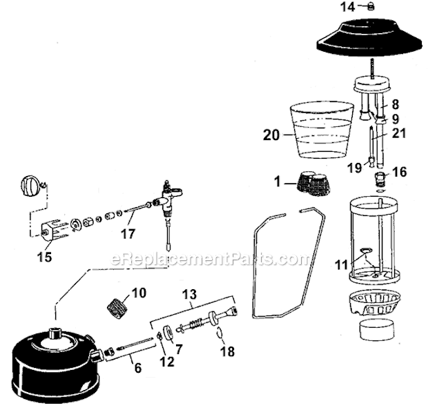 Coleman 275A710 2 Mantle Gas Lantern Page A Diagram