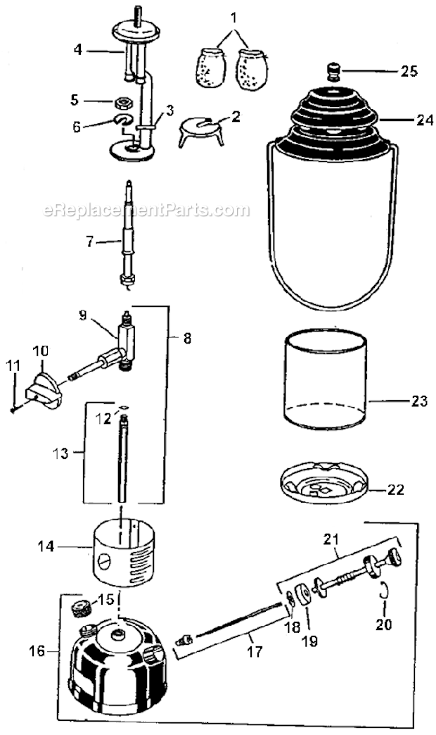 Coleman 295-700D 2 Mantle Dual Fuel Lantern Page A Diagram