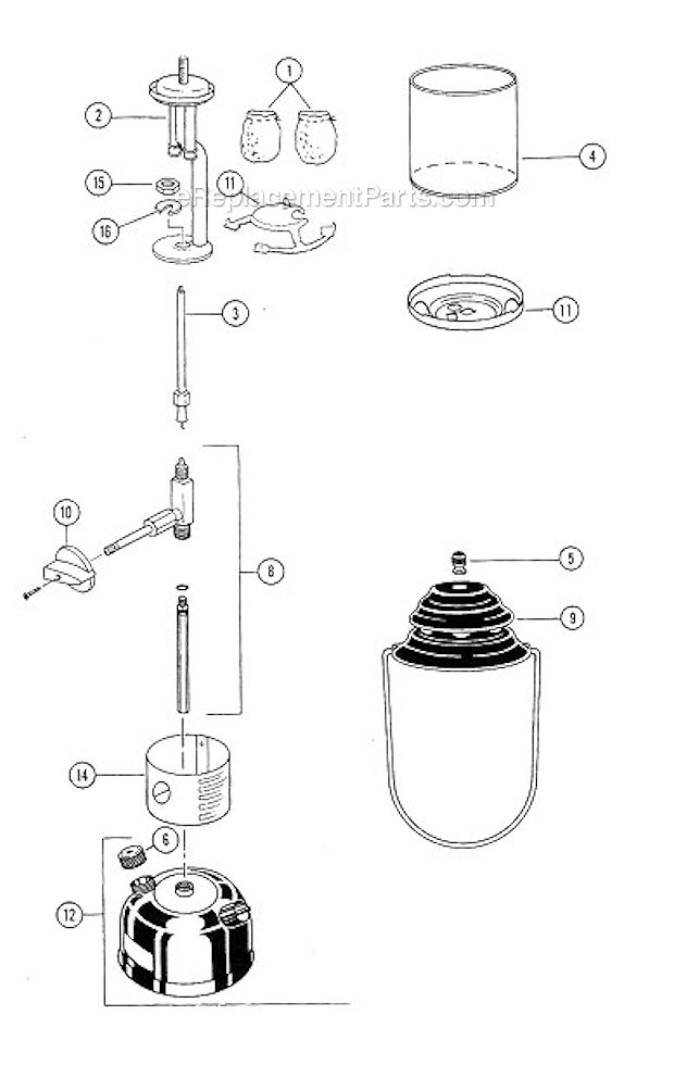 Coleman 3000000923 Premium Dual Fuel Lantern Page A Diagram