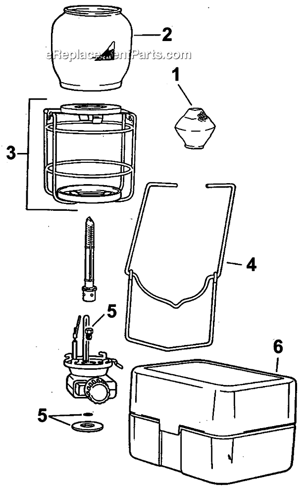 Coleman 3018-750T 1-Mantle Butane / Propane Lantern Page A Diagram
