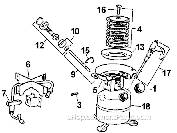 Coleman 400-499 Peak 1 Lightweight Backpack Stove Page A Diagram
