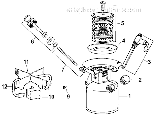 Coleman 440-700C Ultralight Gear Stove Page A Diagram