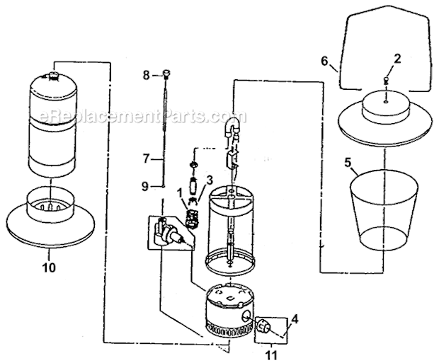 Coleman 5107-708 1-Mantle Propane Lantern Page A Diagram