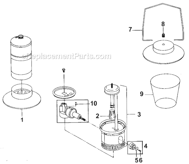 Coleman 5107C700 1-Mantle Propane Lantern Page A Diagram