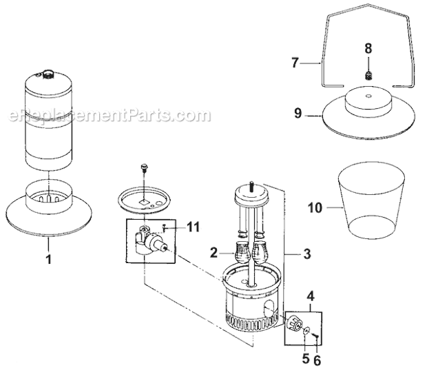 Coleman 5114C700 2 Mantle Propane Lantern Page A Diagram
