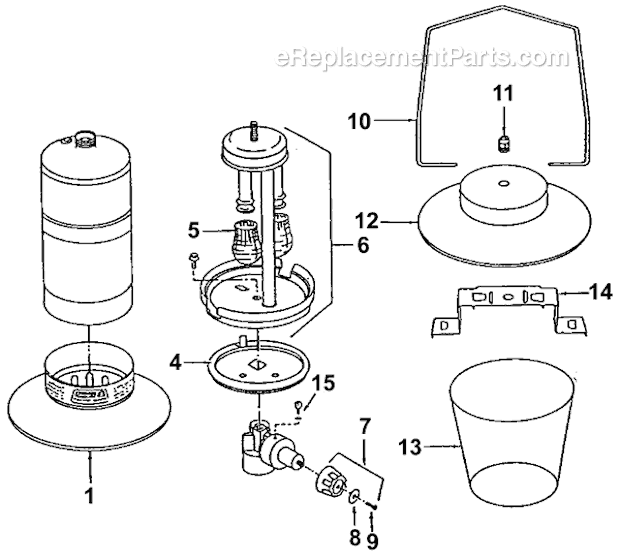 Coleman 5152-700 2 Mantle Propane Lantern Page A Diagram