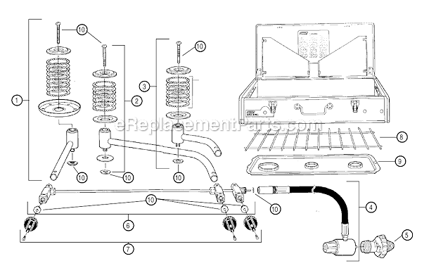 Coleman 5428A 3 Burner Propane Stove Page A Diagram