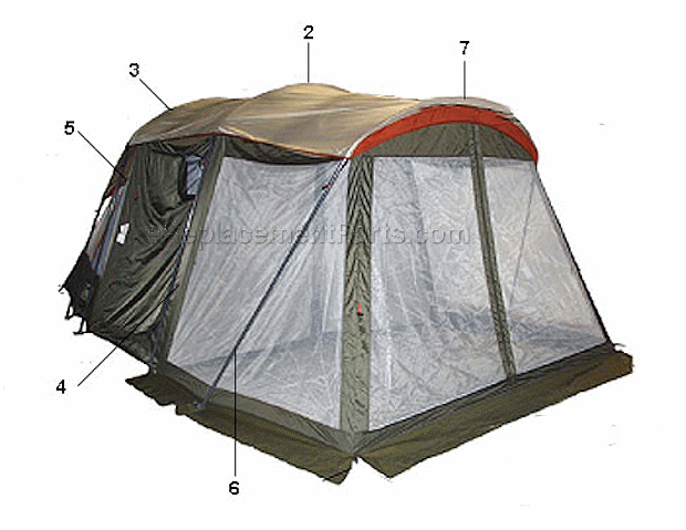 Coleman 9232-379 Breezeway - 17In. X 9In. Screen Room - Shelter Page A Diagram