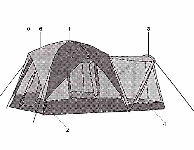Coleman 9232A160 Weathermaster - 16In. X 10In. Screen Room - Shelter Page A Diagram