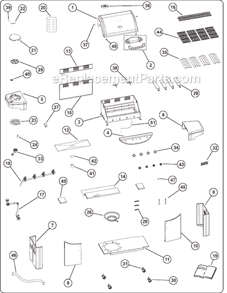 Coleman 9991-141 (5400 Series) Lp Gas Grill Page A Diagram