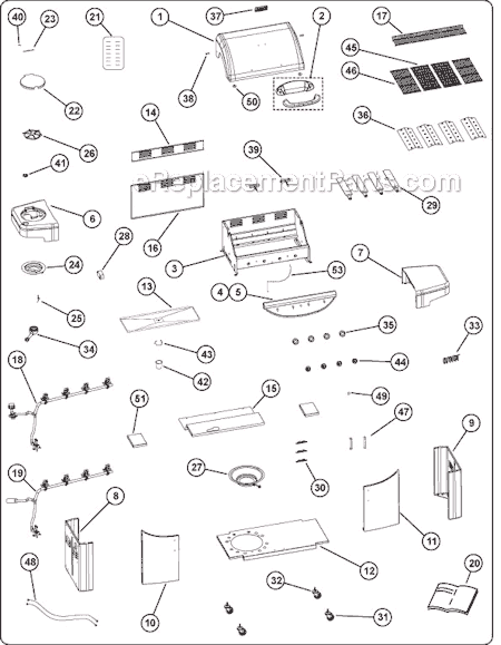 Coleman 9991-142 (5310 Series) Natural Gas Grill Page A Diagram