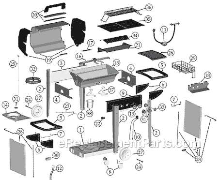 Coleman LT200-GGB (2000 Series) Gas Grill Page A Diagram
