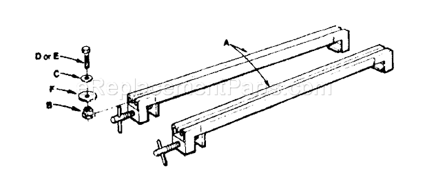 Craftsman 10216 Workbench Power Tool Mounting Rails Unit Diagram