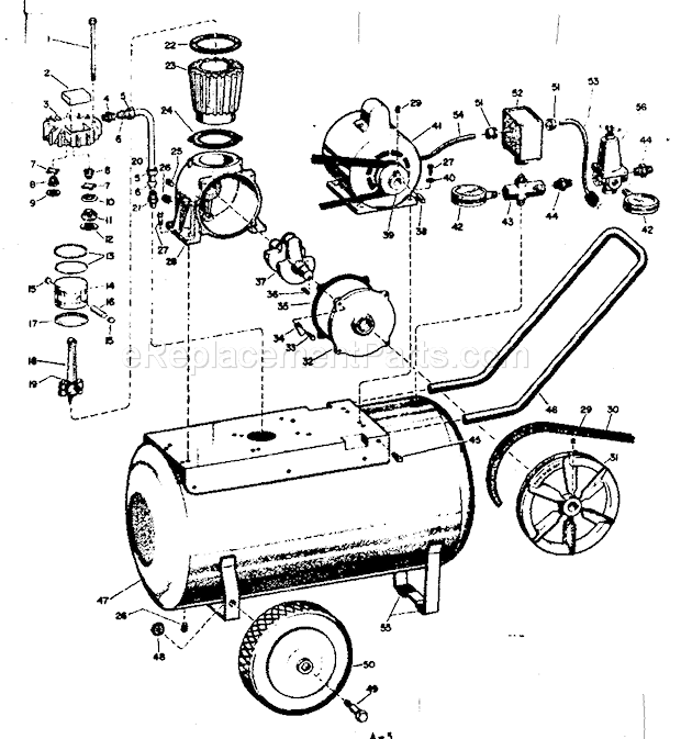 Craftsman 106152141 Single Cylinder Tank Type Compressor Page A Diagram