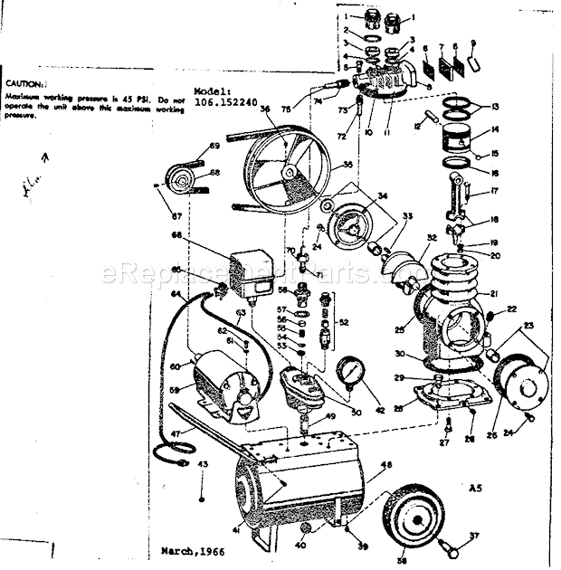 Craftsman 106152240 One Cylinder Tank Type Paint Sprayer Page A Diagram