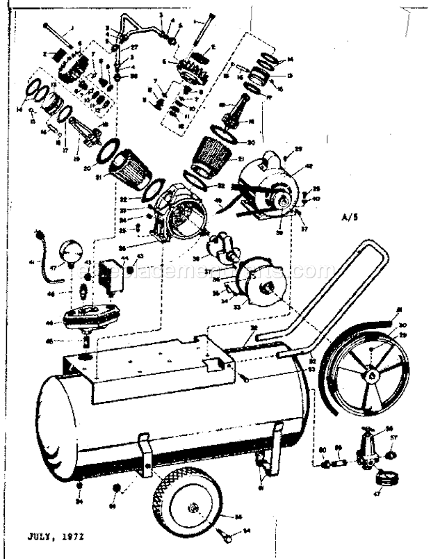 Craftsman 106152261 Twin Cylinder Tank Type Paint Sprayer Page A Diagram