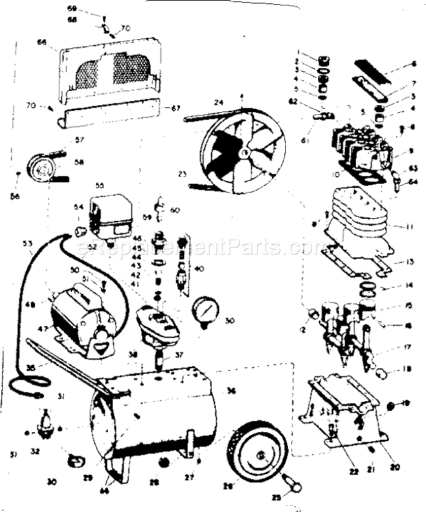 Craftsman 106153740 Four Cylinder Tank Type Paint Sprayer Replacement Parts Diagram