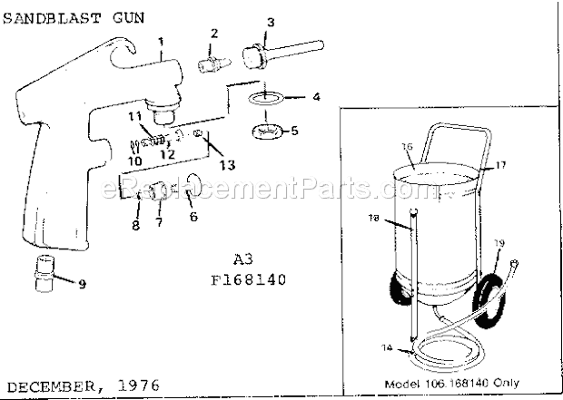 Craftsman 106168140 Sandblast Gun Unit Diagram