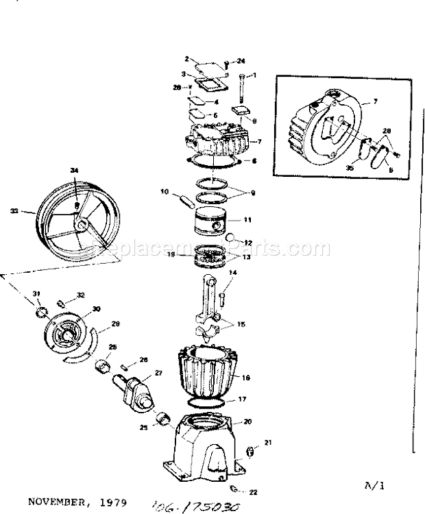 Craftsman 106175030 Single Cylinder Compressor Page A Diagram