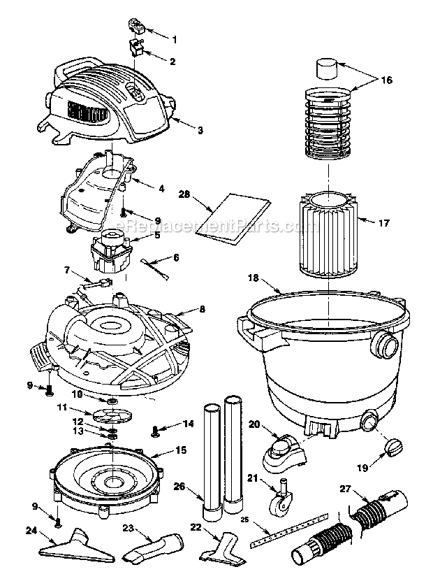 Craftsman 113177650 Wet/Dry Vac Page A Diagram