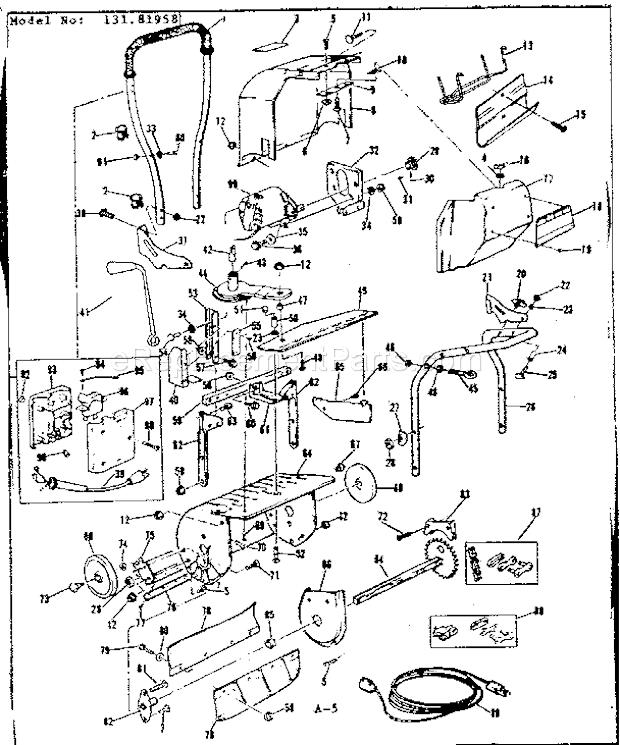 Craftsman 13181958 14 In Light Weight Snowblower Replacement Parts Diagram