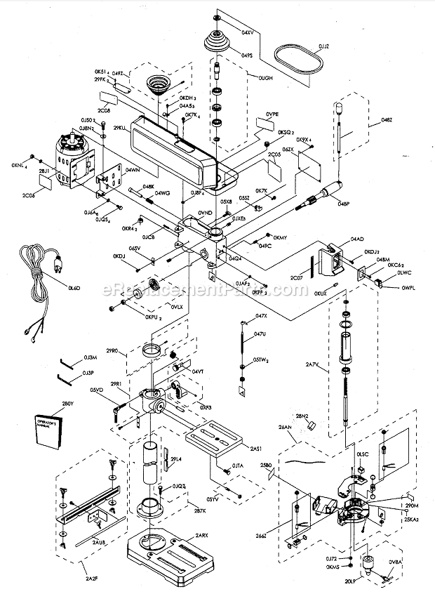 Craftsman 137219000 Drill Press Drill Press Assy Diagram