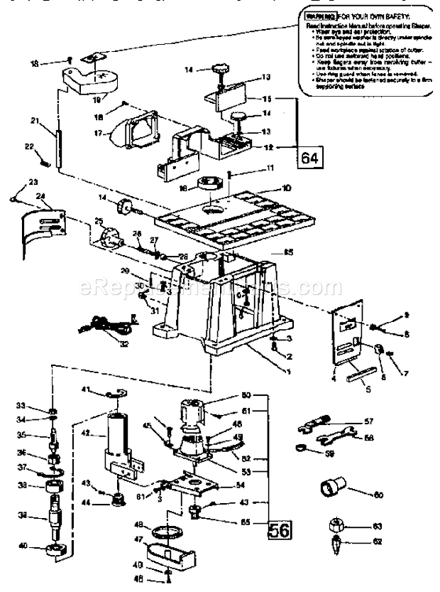Craftsman 14923910 Router Unit Parts Diagram