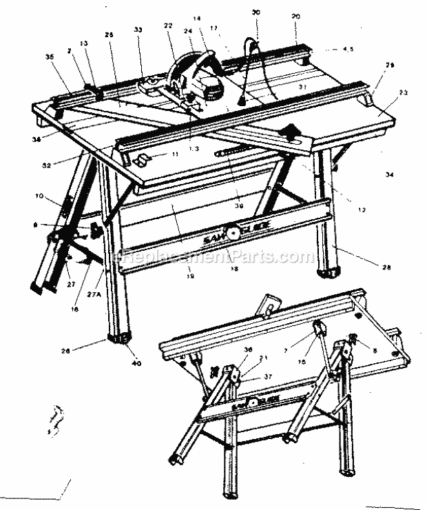 Craftsman 17155 Table Saw Unit Parts Diagram
