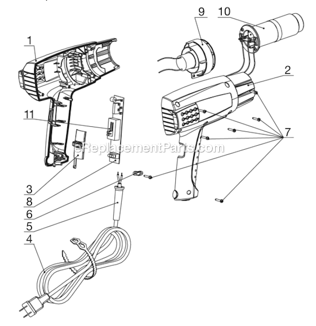 Craftsman 17233266 General Purpose Heat Gun Page A Diagram